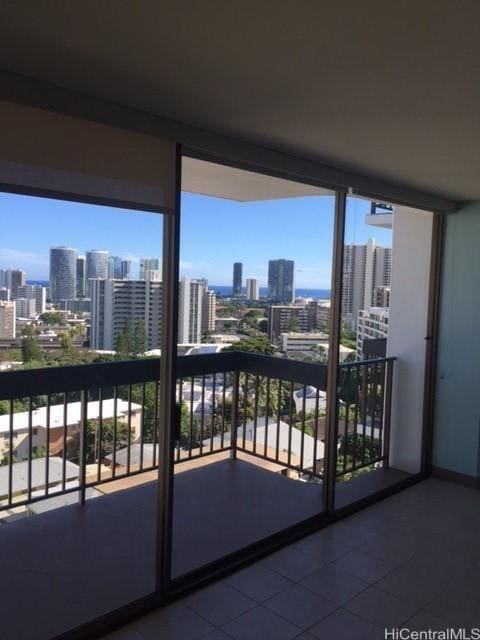 balcony with a city view