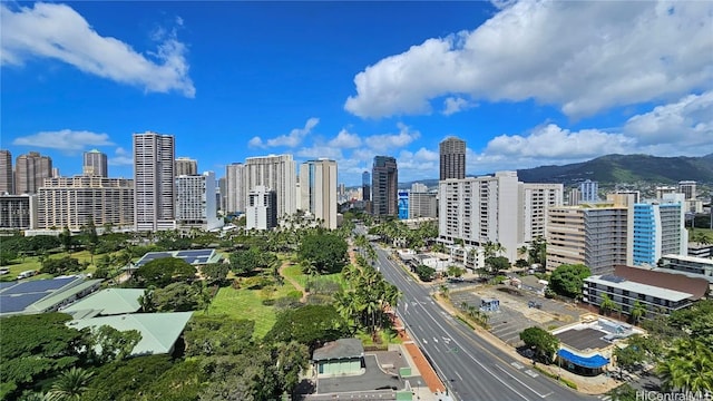 view of city featuring a mountain view