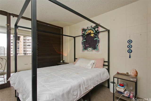 bedroom with a textured ceiling