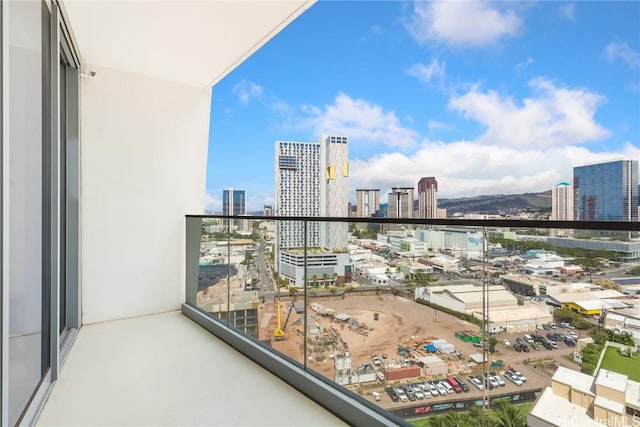 balcony with a city view