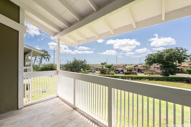 deck with a lawn