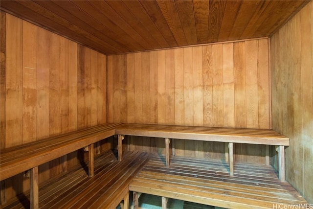 view of sauna