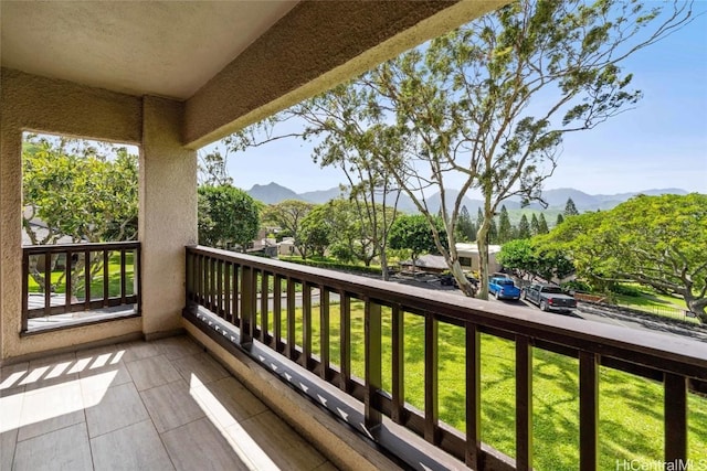 balcony with a mountain view