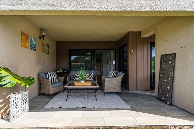 view of patio featuring an outdoor hangout area