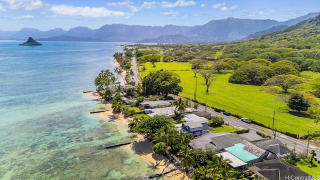 aerial view with a mountain view