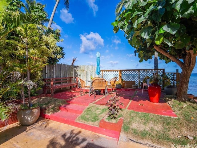 view of patio / terrace with fence