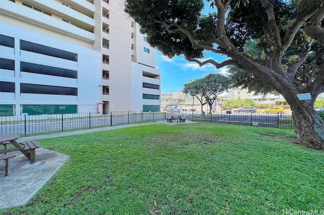 view of yard with fence