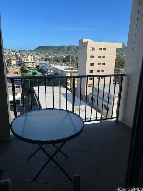 balcony with a city view