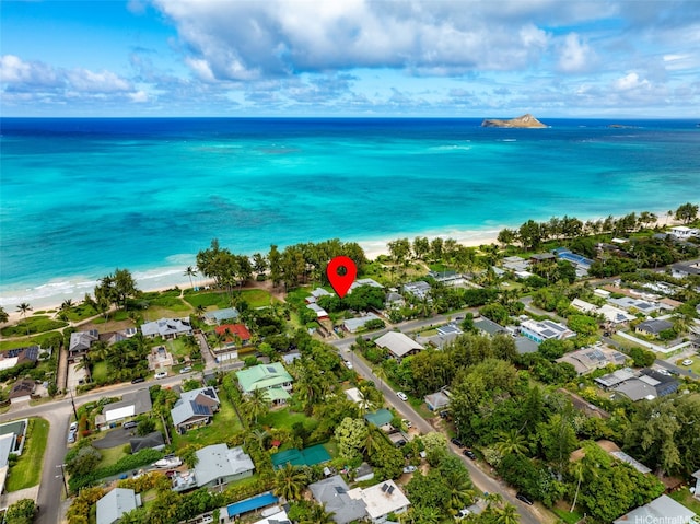 41-949 Laumilo St, Waimanalo, HI 96795 - aerial view of property and surrounding area with waterfront with a beach and nearby suburban area