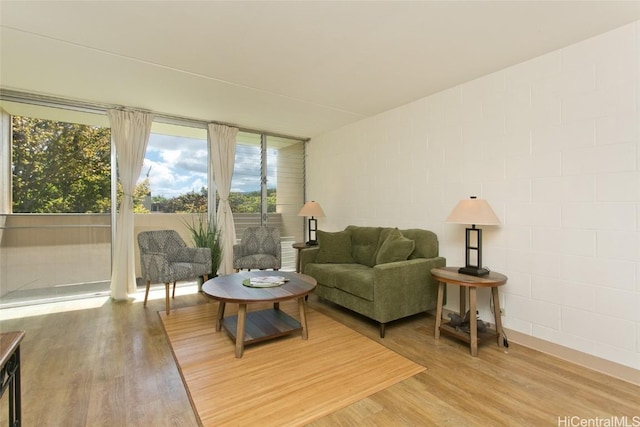 living room with light wood-style flooring