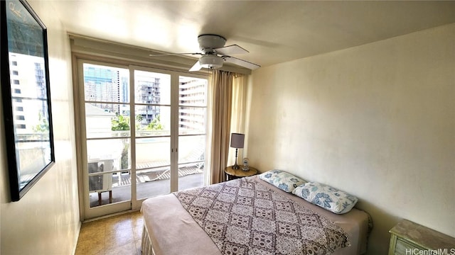 bedroom with a ceiling fan