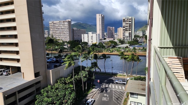 view of city with a water view