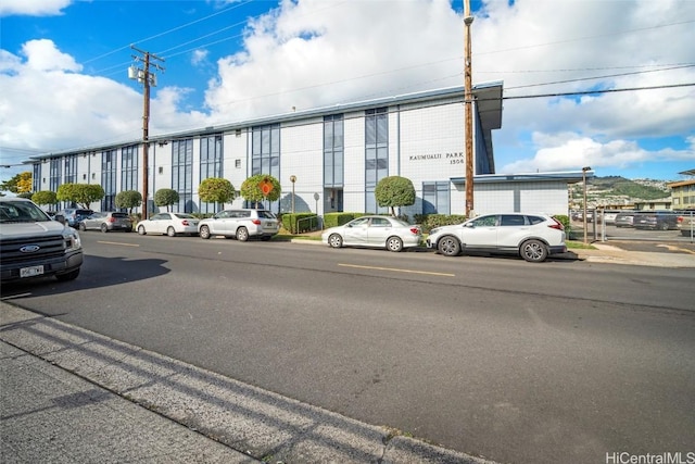 view of street with curbs