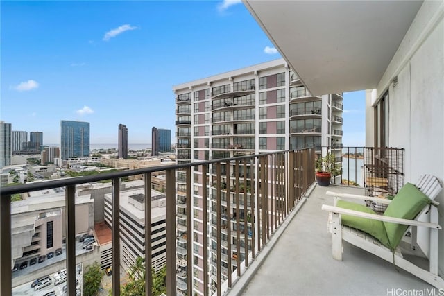 balcony featuring a view of city