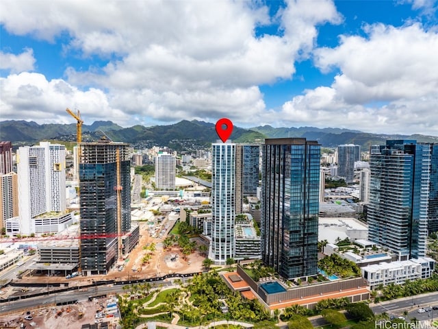 view of city featuring a mountain view