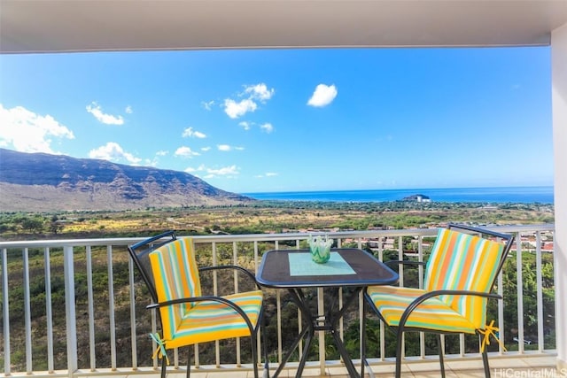 balcony with a water view