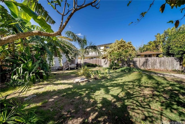 view of yard with fence