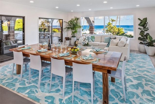3735- Diamond Head Rd, Honolulu, HI 96816 - dining room featuring recessed lighting, plenty of natural light, and wood finished floors