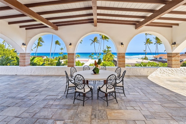 3735- Diamond Head Rd, Honolulu, HI 96816 - view of patio featuring a water view and outdoor dining area