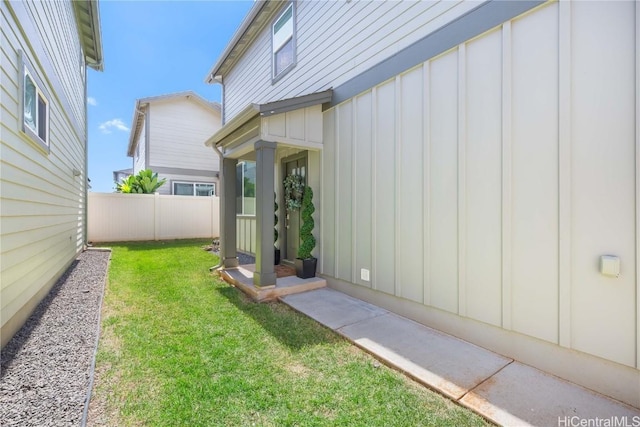 view of yard with fence