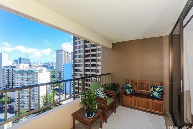 balcony featuring a view of city