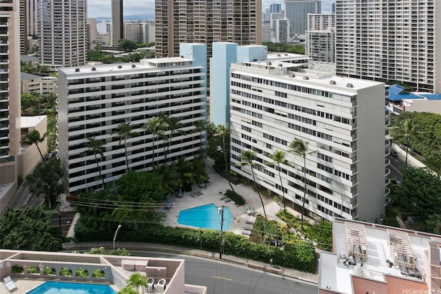 exterior space featuring a view of city