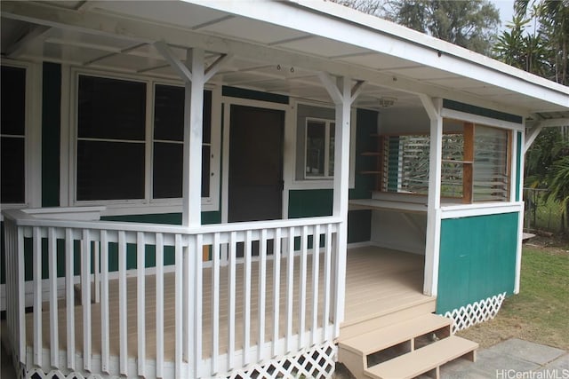 exterior space with covered porch