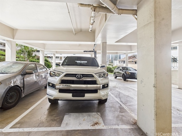 view of parking garage