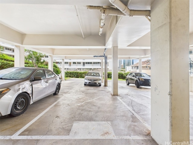 view of parking garage