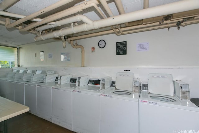 common laundry area featuring washer and dryer