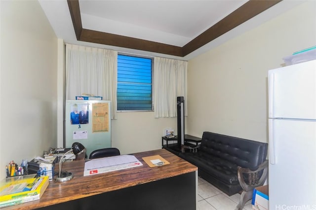 office space featuring light tile patterned floors