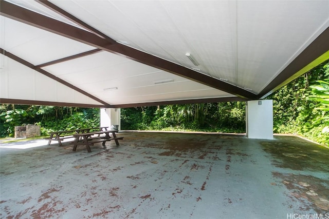 view of patio featuring a carport