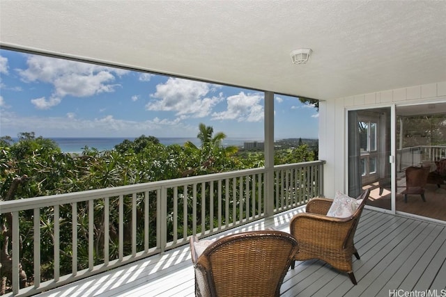 balcony with a water view