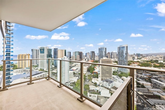 balcony with a city view