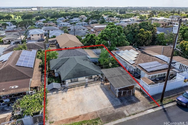 birds eye view of property featuring a residential view