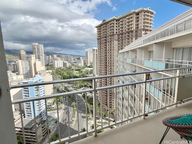 balcony with a city view