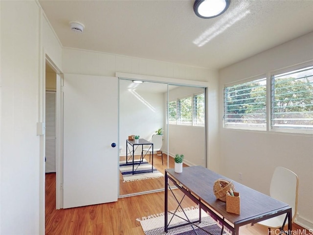 office area featuring light wood-type flooring