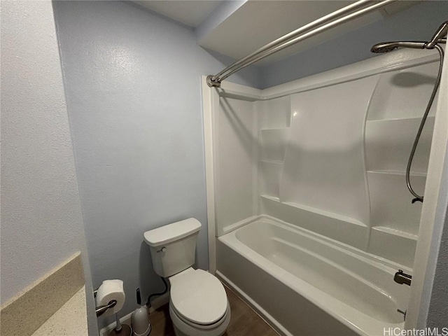 full bathroom with toilet and shower / bathtub combination