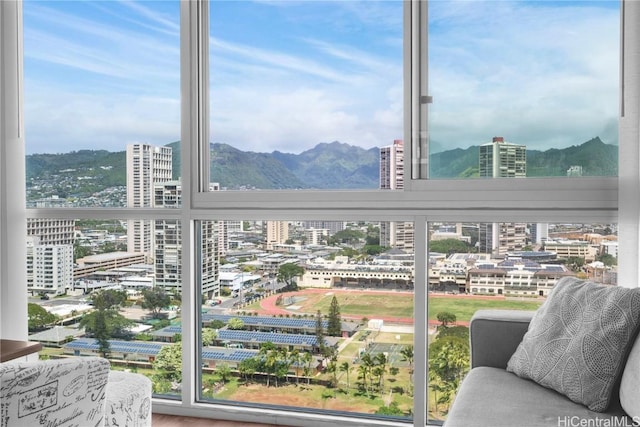 2211 Ala Wai Blvd Unit 2414, Honolulu, HI 96815 - interior space with a mountain view and a view of city