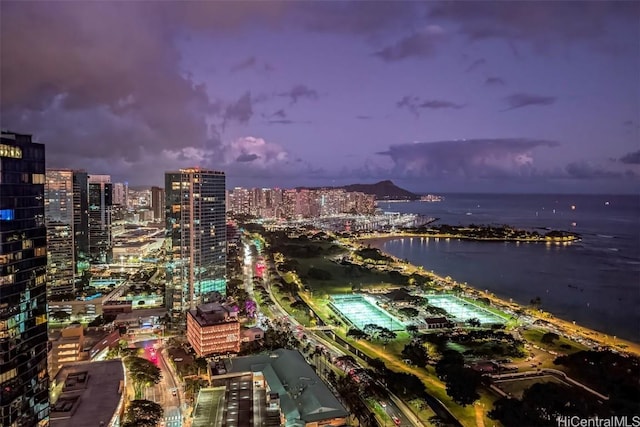 view of city with a water view