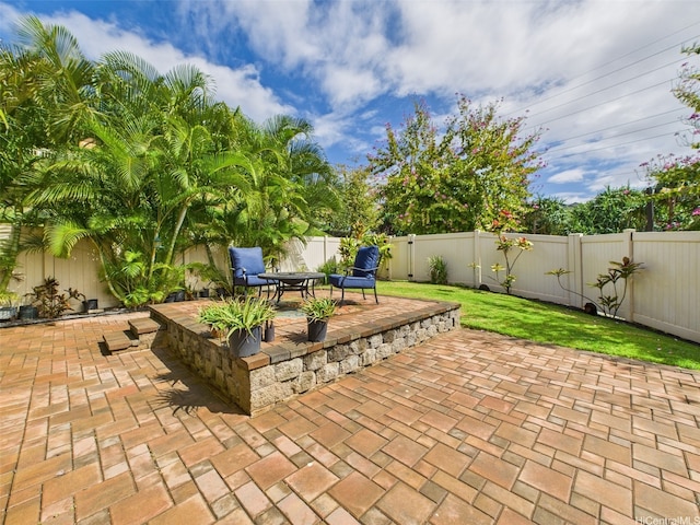 view of patio / terrace featuring a fenced backyard