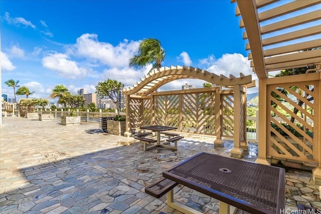 view of patio with a pergola