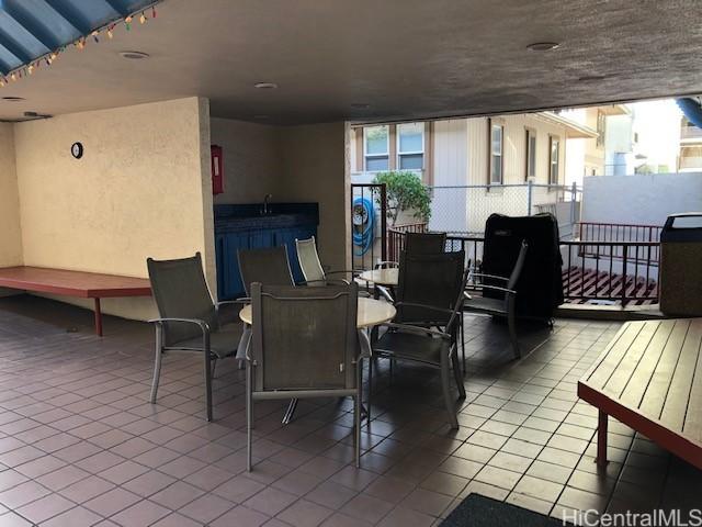 dining area with tile patterned floors