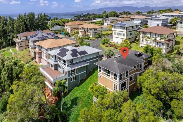 bird's eye view with a residential view