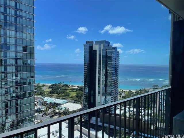 balcony with a water view