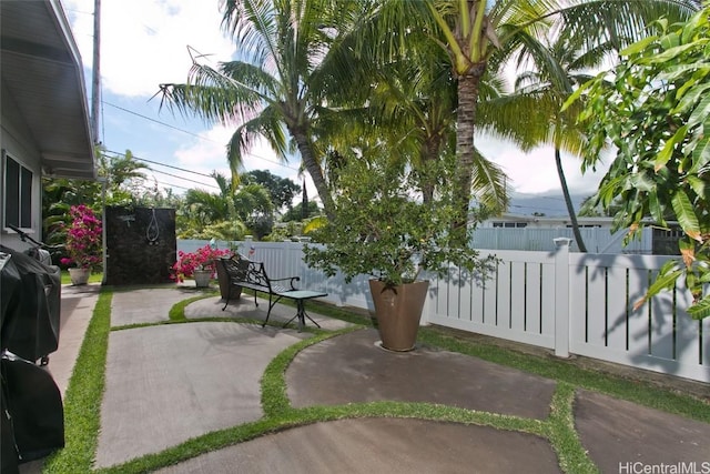 view of patio / terrace featuring a fenced backyard