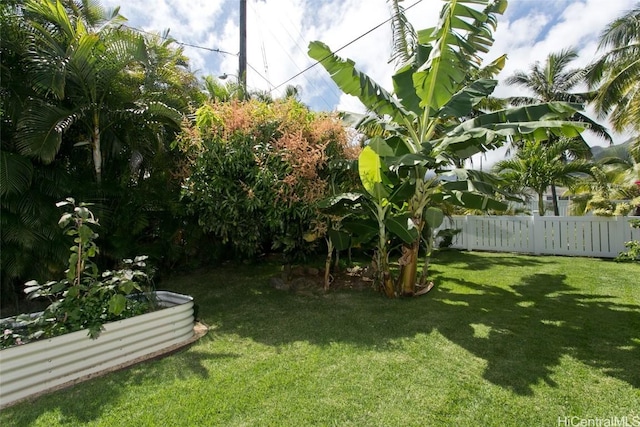 view of yard with fence