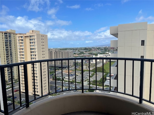 balcony featuring a view of city