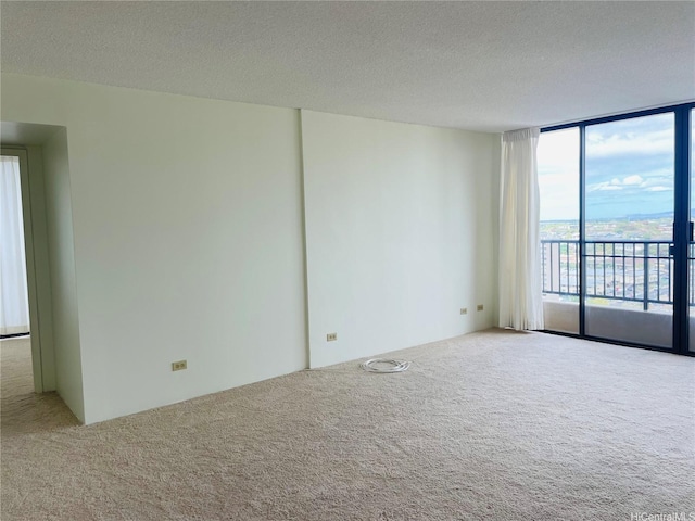 3130 Ala Ilima St Unit 18C, Honolulu, HI 96818 - carpeted spare room featuring a wall of windows and a textured ceiling