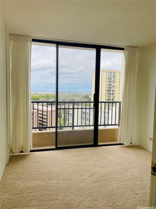 3130 Ala Ilima St Unit 18C, Honolulu, HI 96818 - spare room featuring floor to ceiling windows and carpet floors